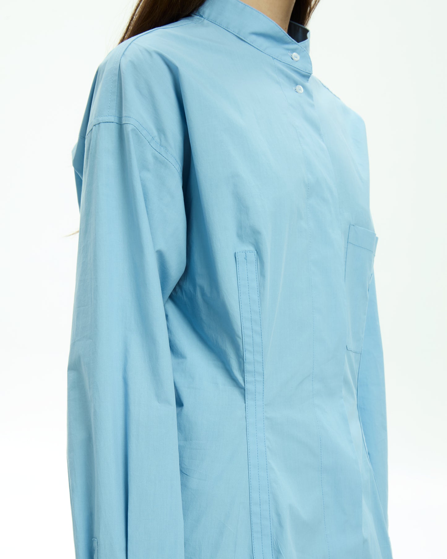 MLO Camicia con collo alla coreana CELESTE