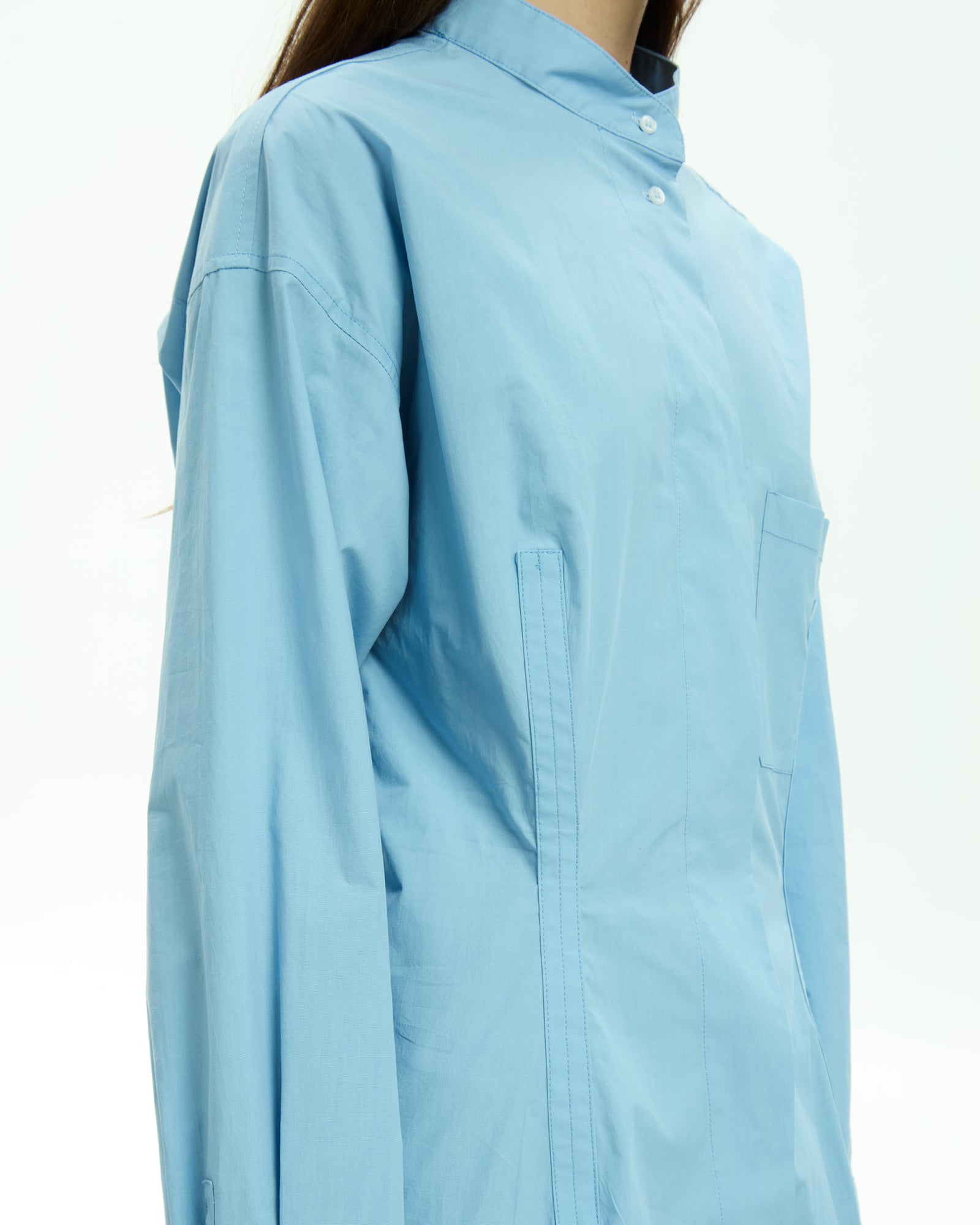 MLO Camicia con collo alla coreana CELESTE