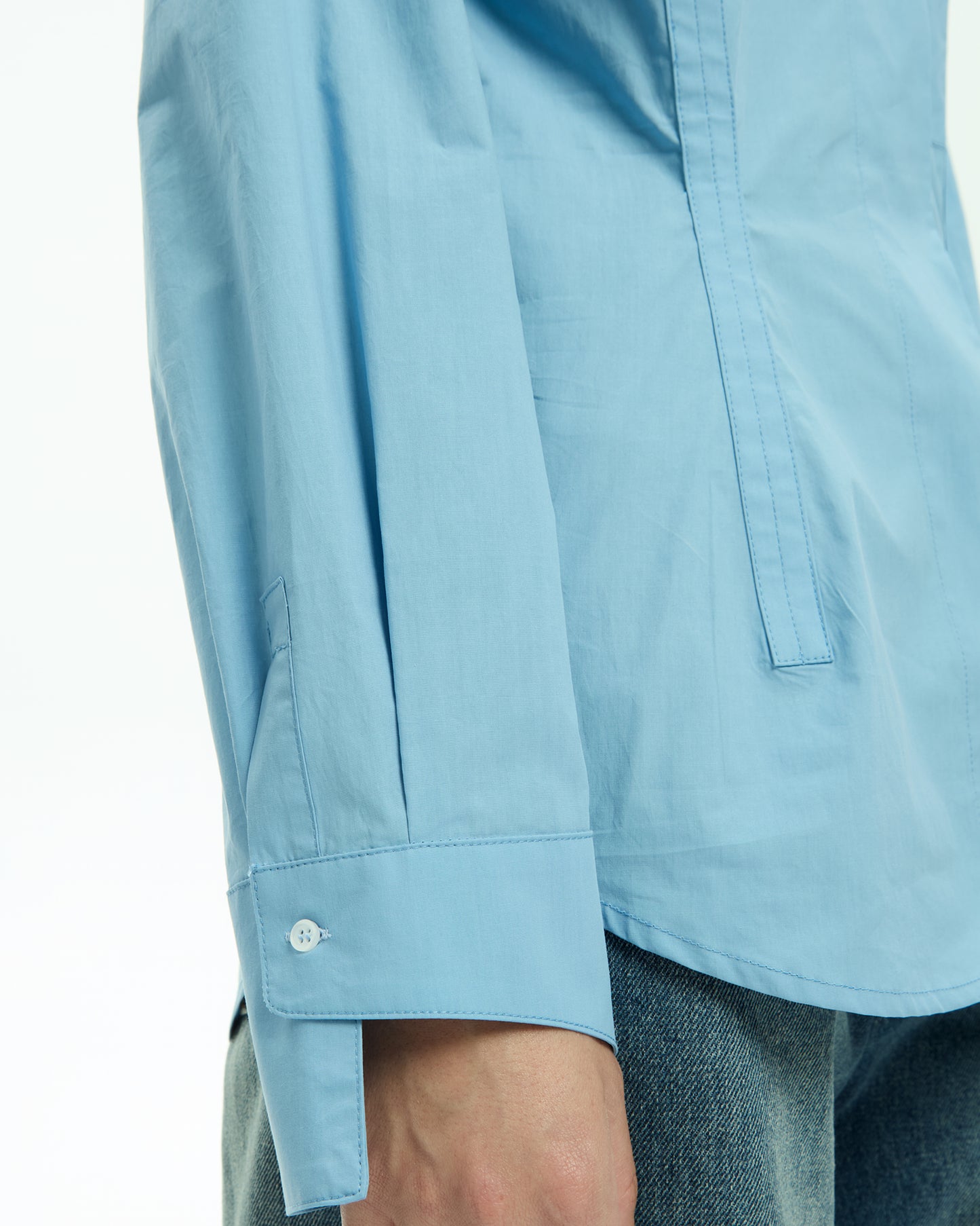MLO Camicia con collo alla coreana CELESTE