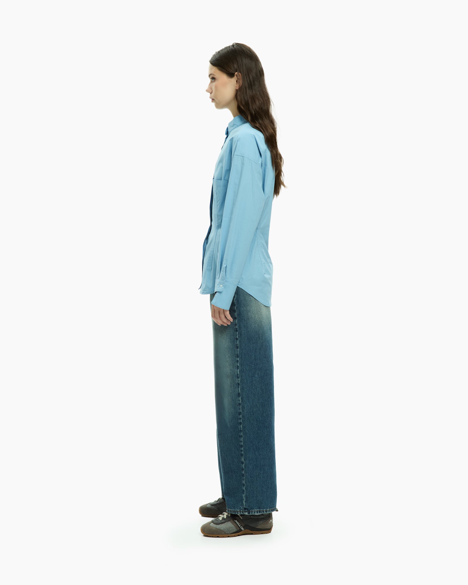 MLO Camicia con collo alla coreana CELESTE