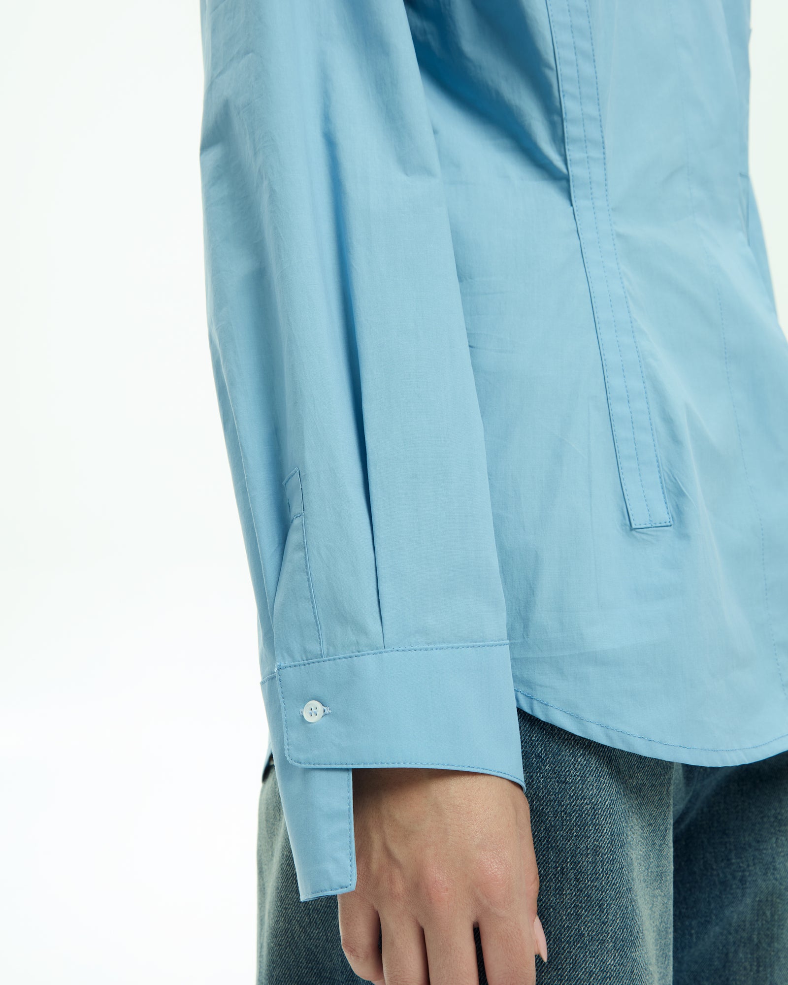 MLO Camicia con collo alla coreana CELESTE