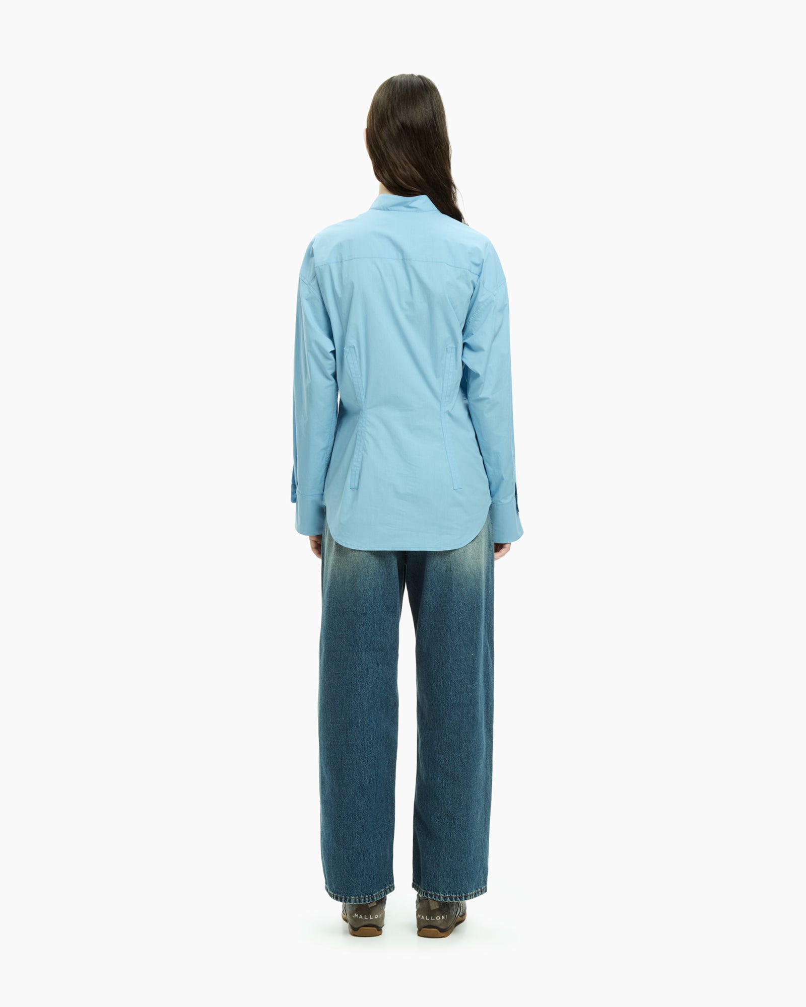 MLO Camicia con collo alla coreana CELESTE