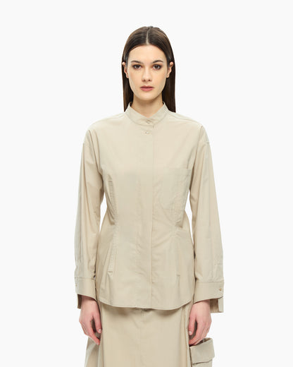 MLO Camicia con collo alla coreana GRIGIO