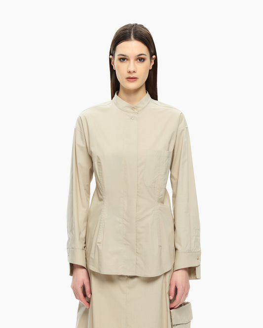 MLO Camicia con collo alla coreana GRIGIO