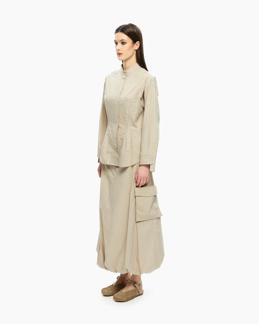 MLO Camicia con collo alla coreana GRIGIO