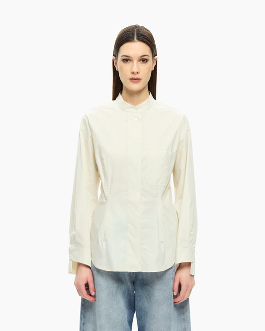 MLO Camicia con collo alla coreana BEIGE