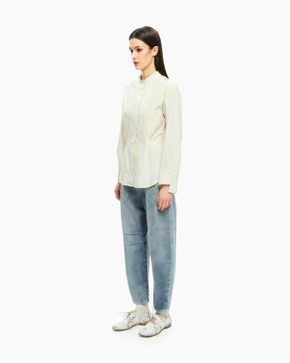 MLO Camicia con collo alla coreana BEIGE