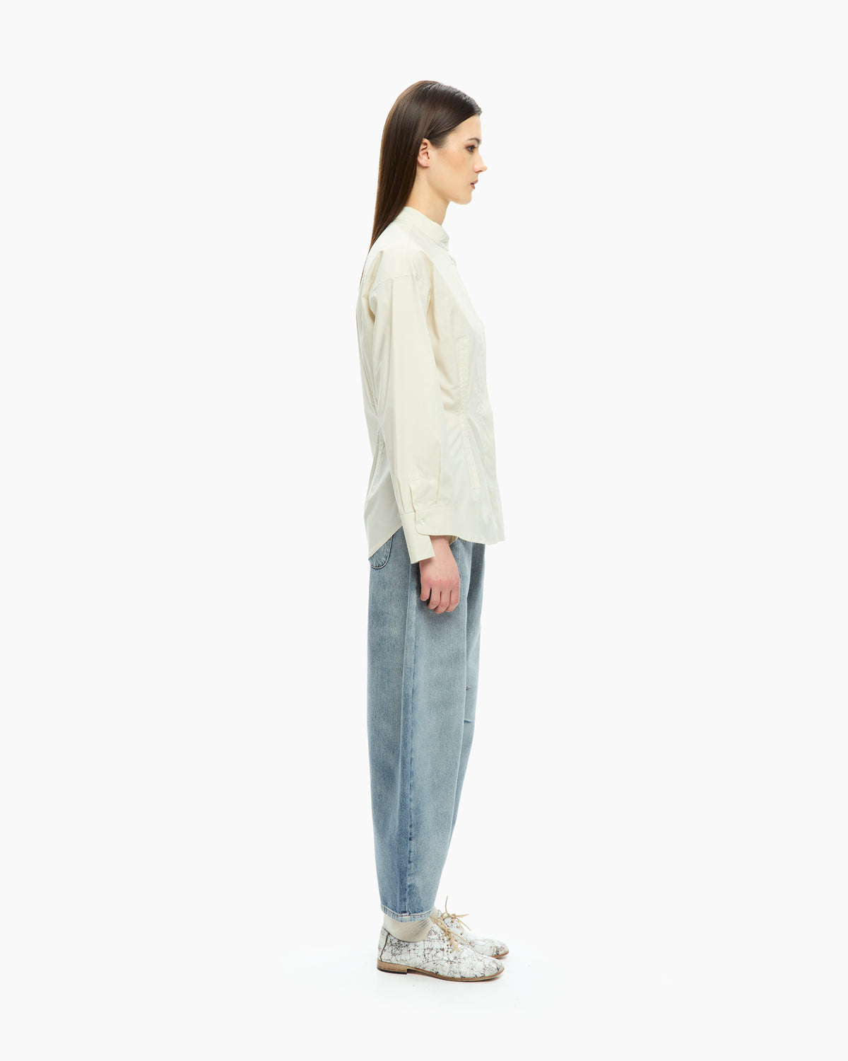 MLO Camicia con collo alla coreana BEIGE