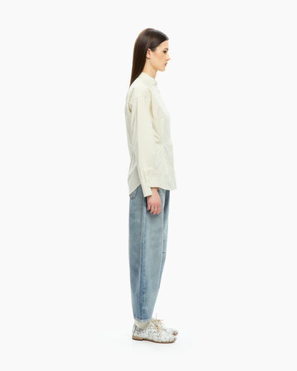 MLO Camicia con collo alla coreana BEIGE