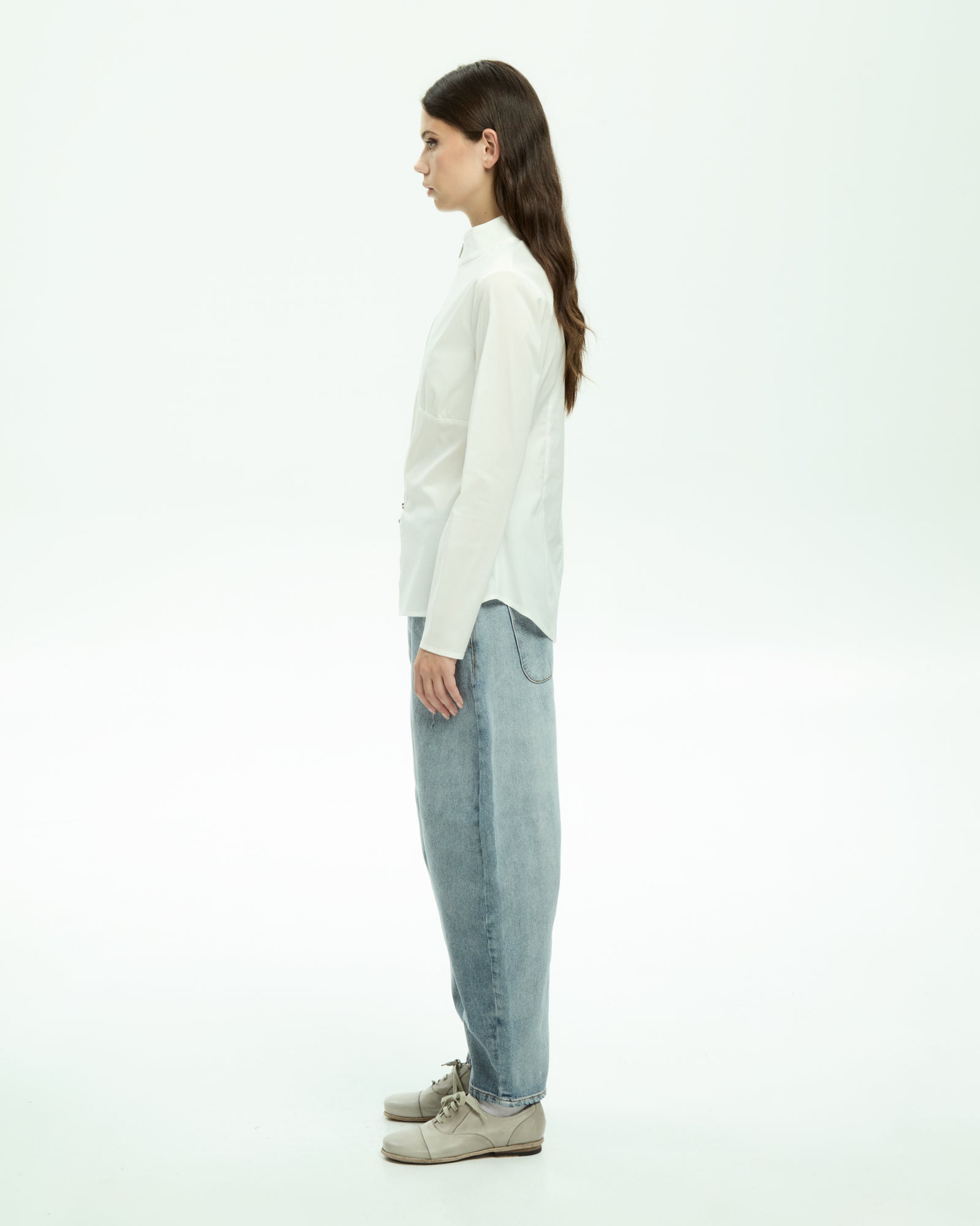 MLO Camicia con zip frontale BIANCO