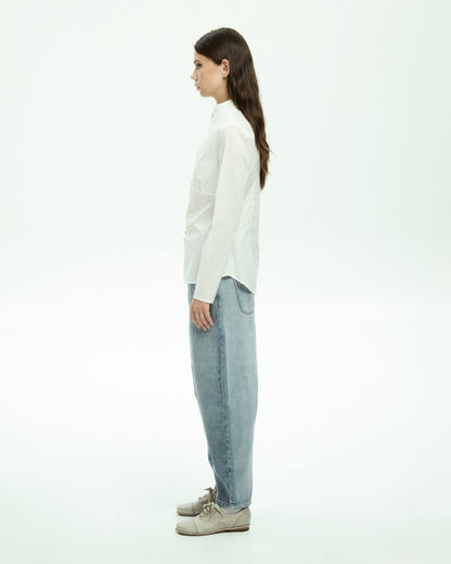 MLO Camicia con zip frontale BIANCO