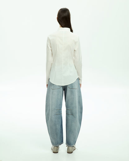 MLO Camicia con zip frontale BIANCO