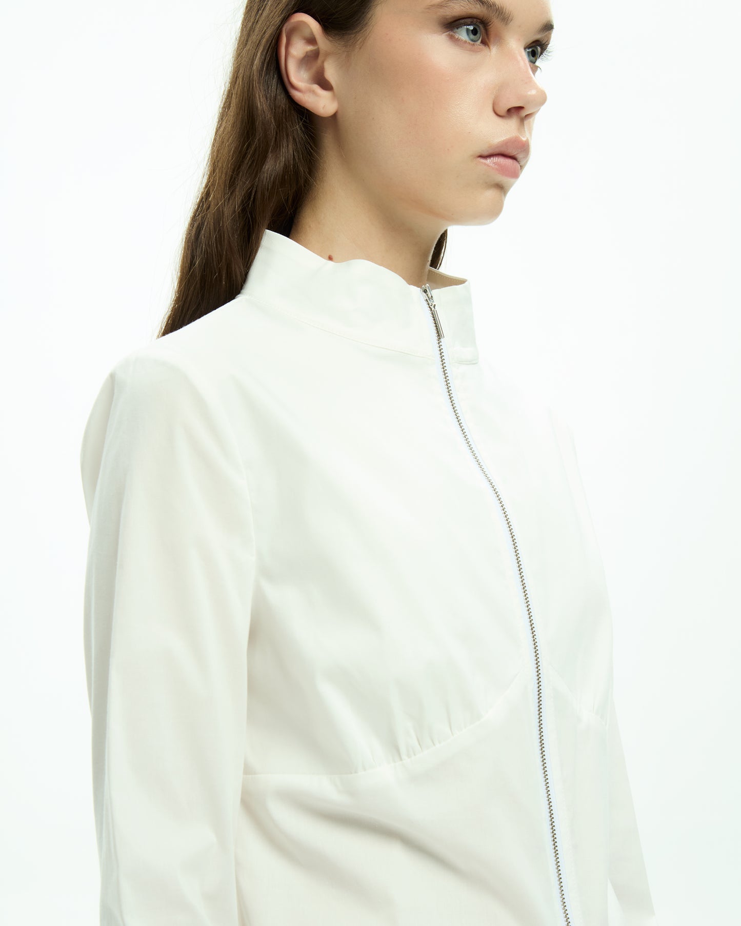 MLO Camicia con zip frontale BIANCO