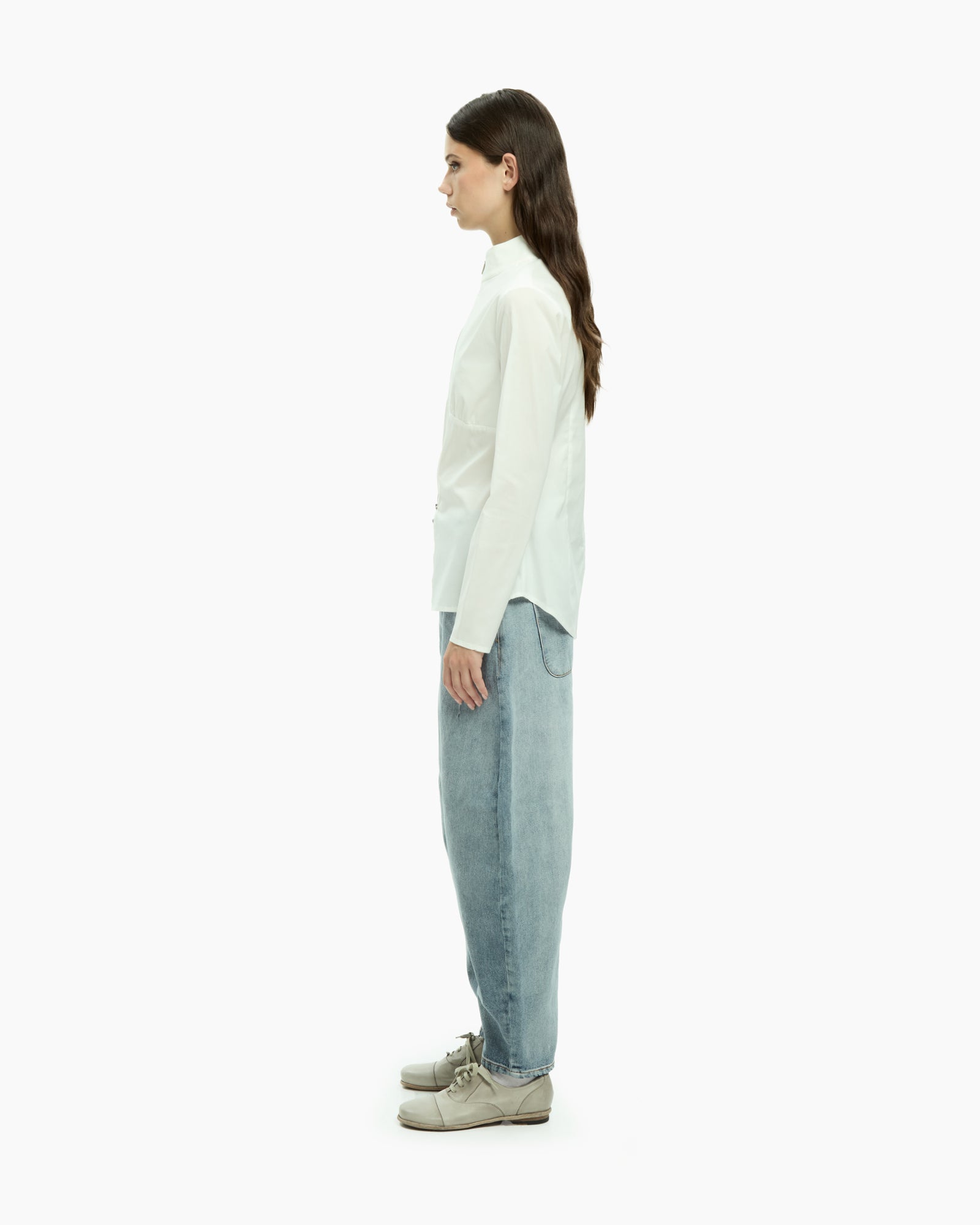 MLO Camicia con zip frontale BIANCO