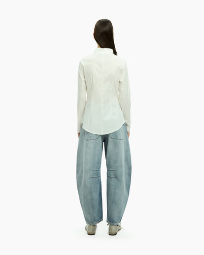 MLO Camicia con zip frontale BIANCO