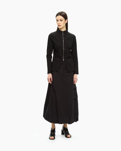 MLO Camicia con zip frontale NERO