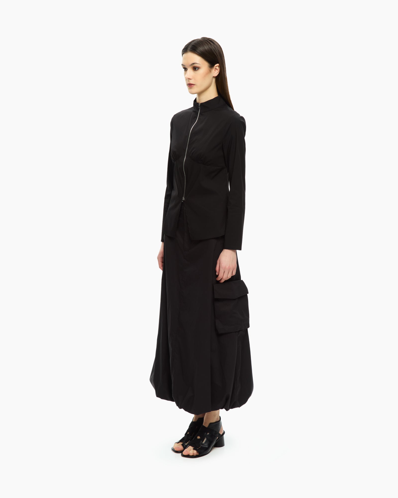 MLO Camicia con zip frontale NERO