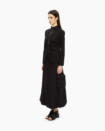 MLO Camicia con zip frontale NERO