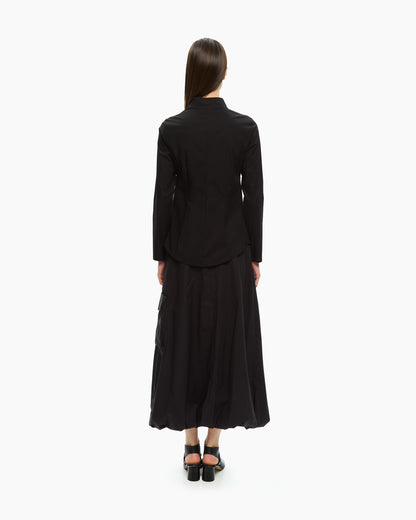 MLO Camicia con zip frontale NERO