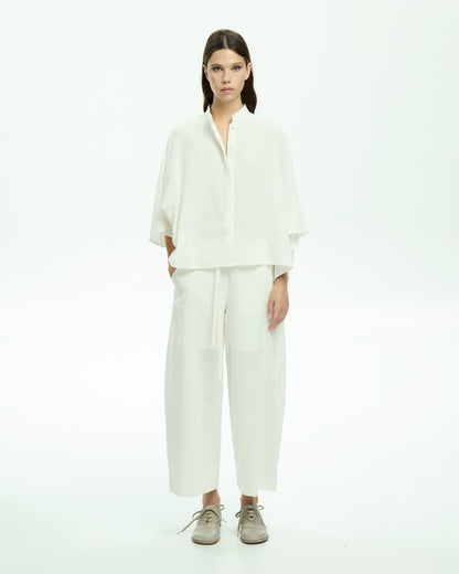 MLO Camicia con collo alla coreana BIANCO