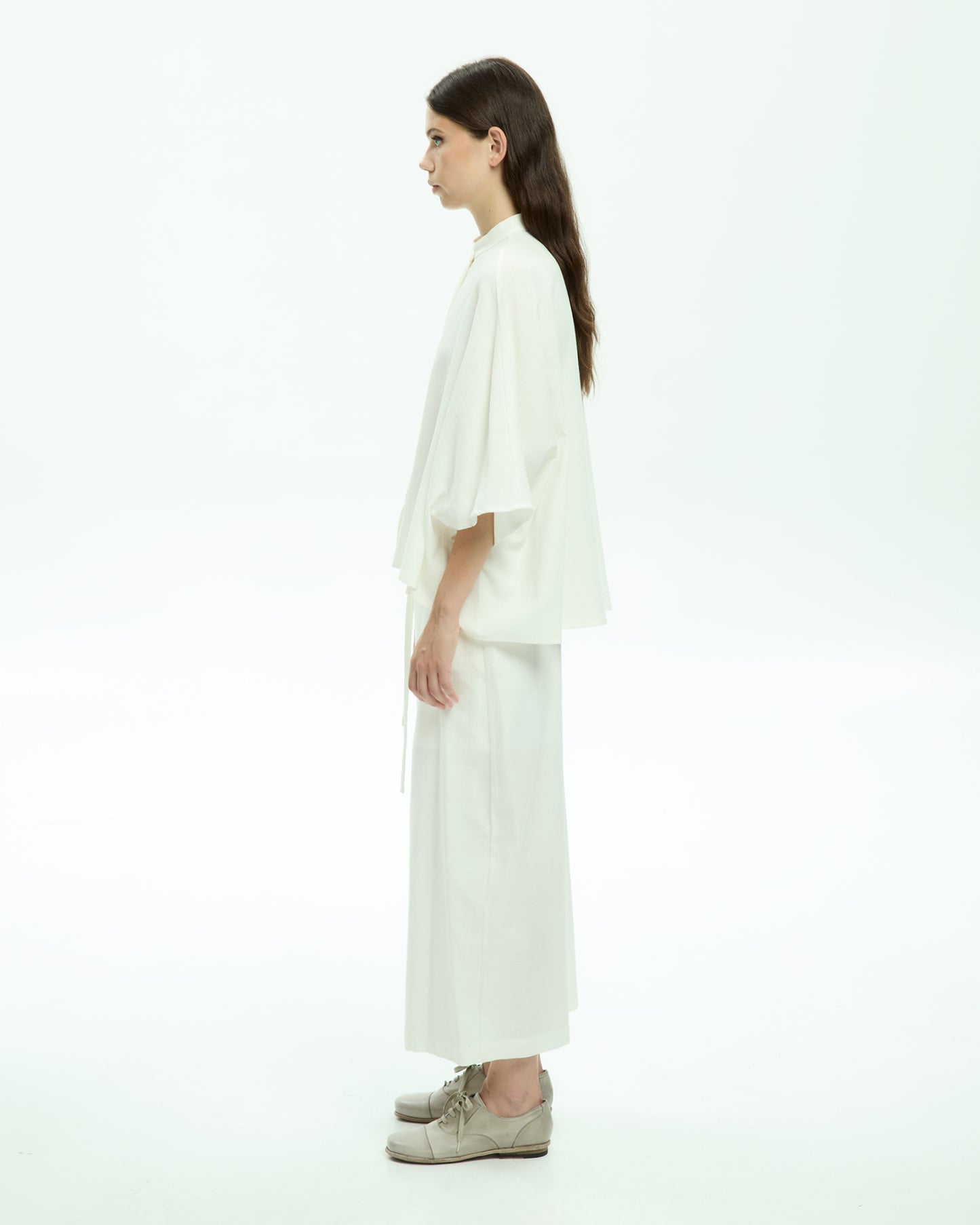 MLO Camicia con collo alla coreana BIANCO
