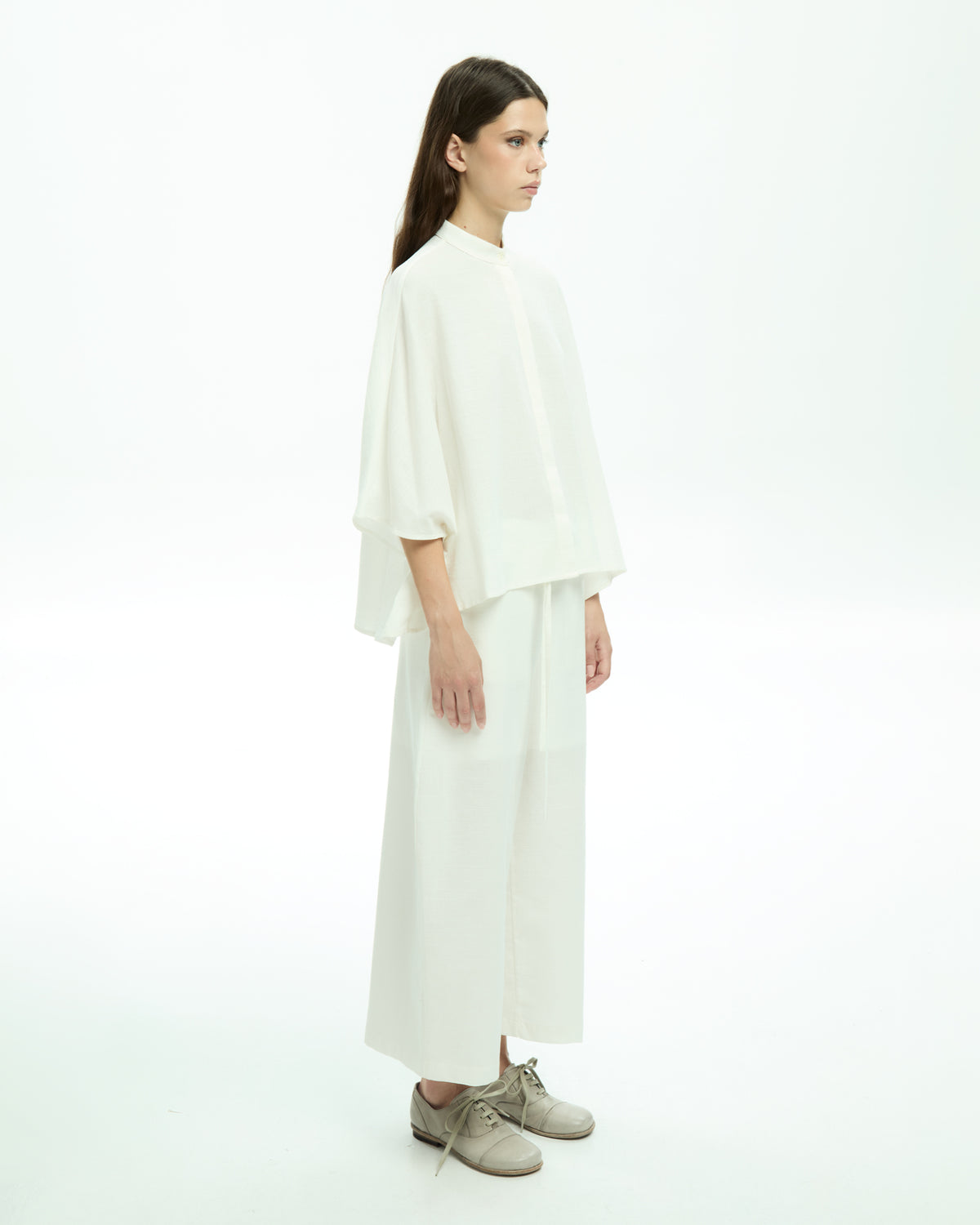 MLO Camicia con collo alla coreana BIANCO