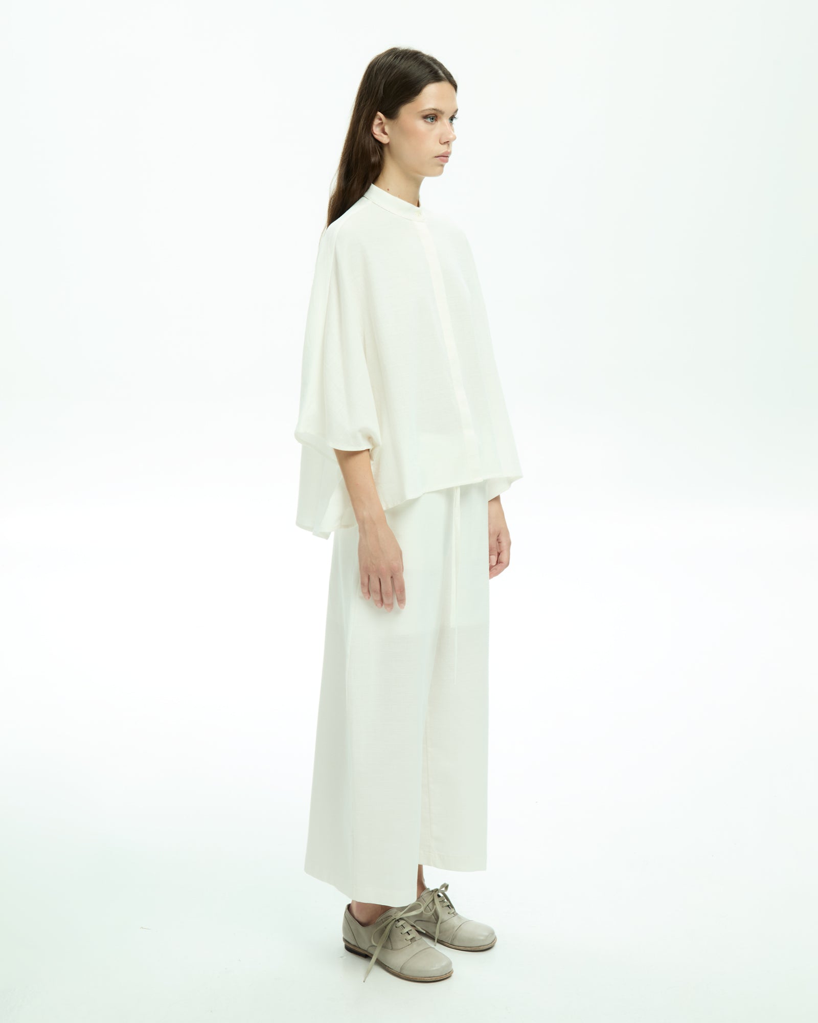 MLO Camicia con collo alla coreana BIANCO