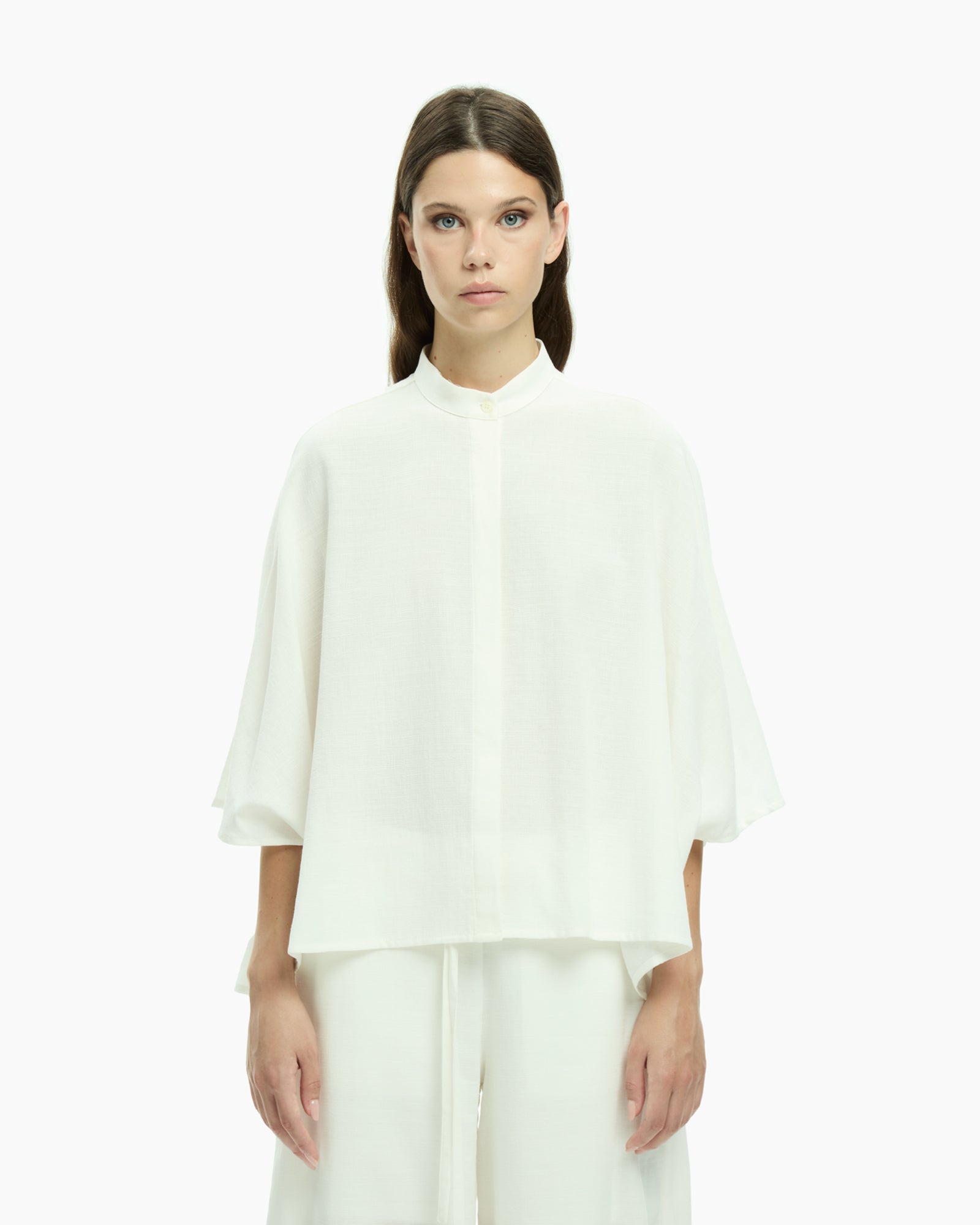 MLO Camicia con collo alla coreana BIANCO