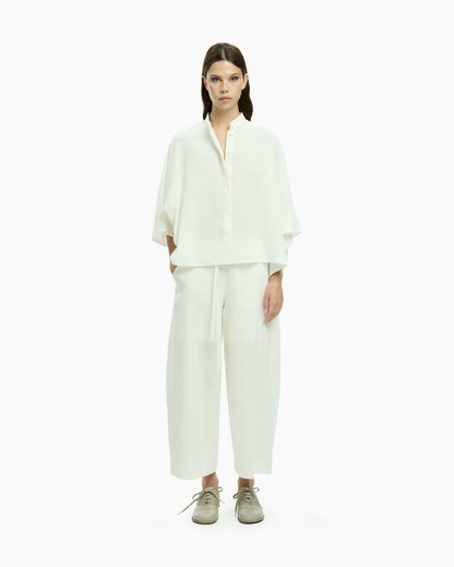 MLO Camicia con collo alla coreana BIANCO