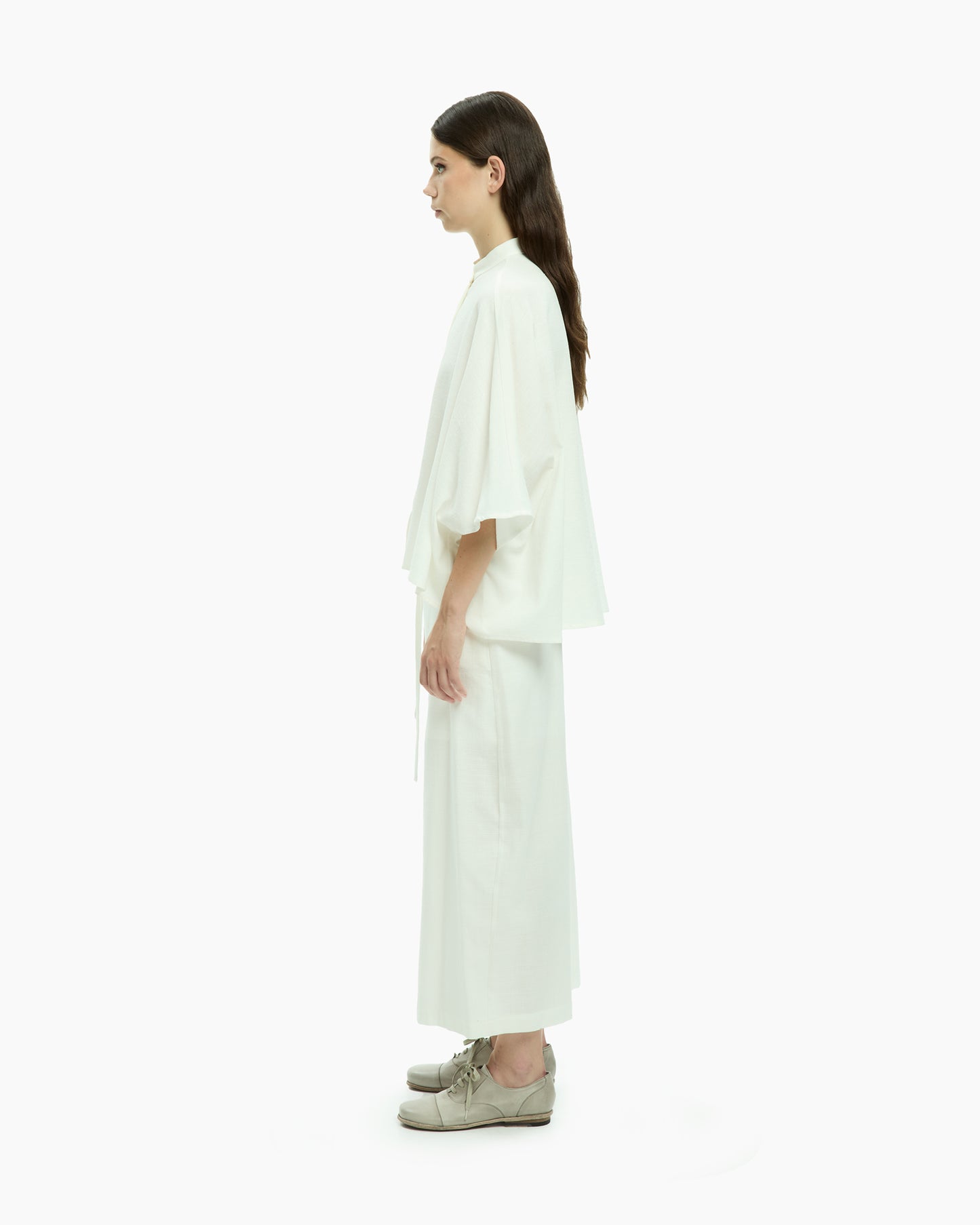 MLO Camicia con collo alla coreana BIANCO
