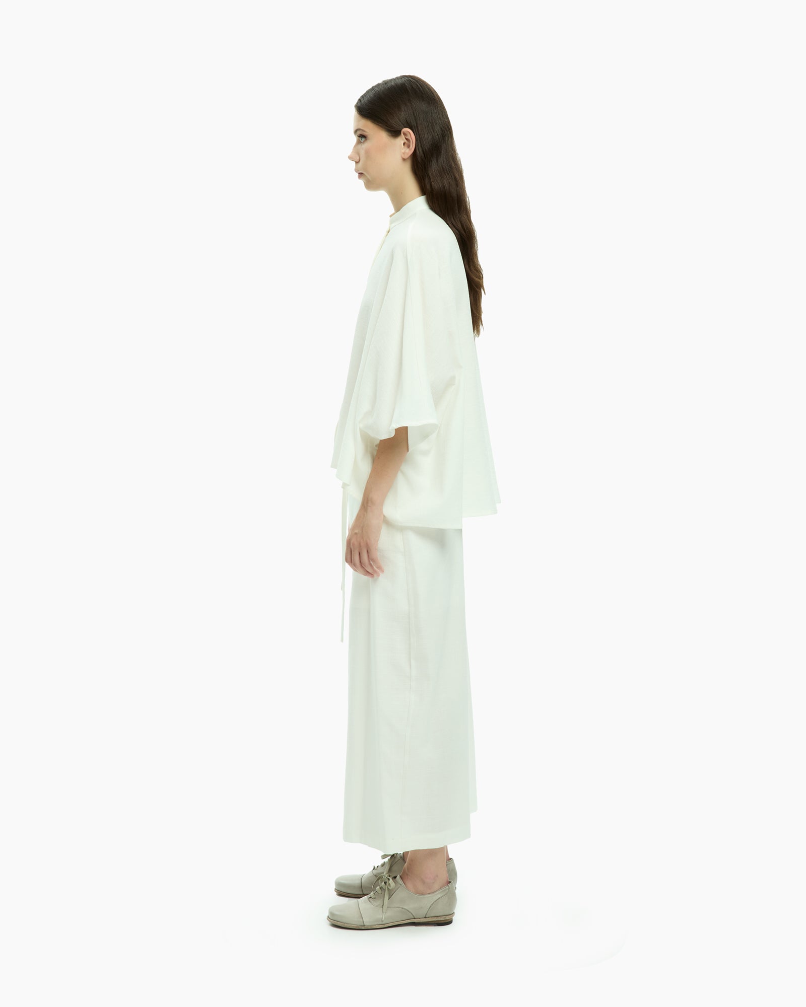 MLO Camicia con collo alla coreana BIANCO