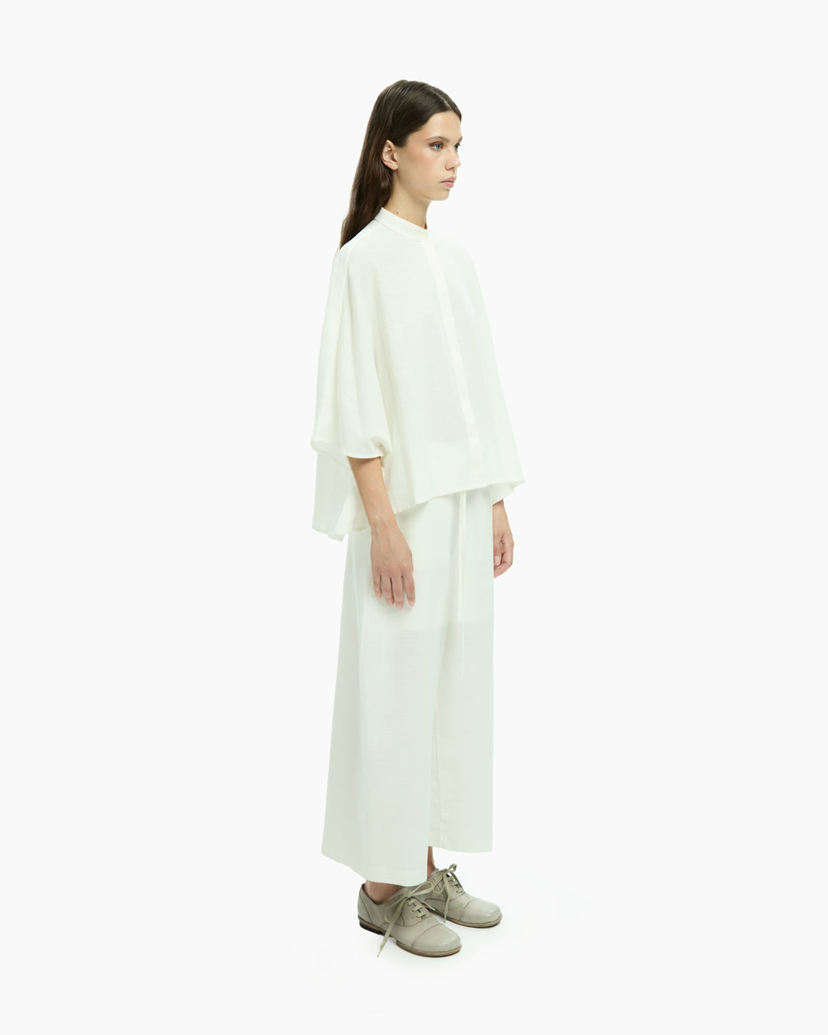 MLO Camicia con collo alla coreana BIANCO