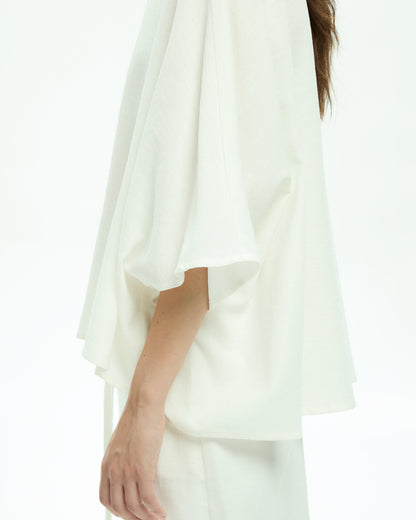 MLO Camicia con collo alla coreana BIANCO