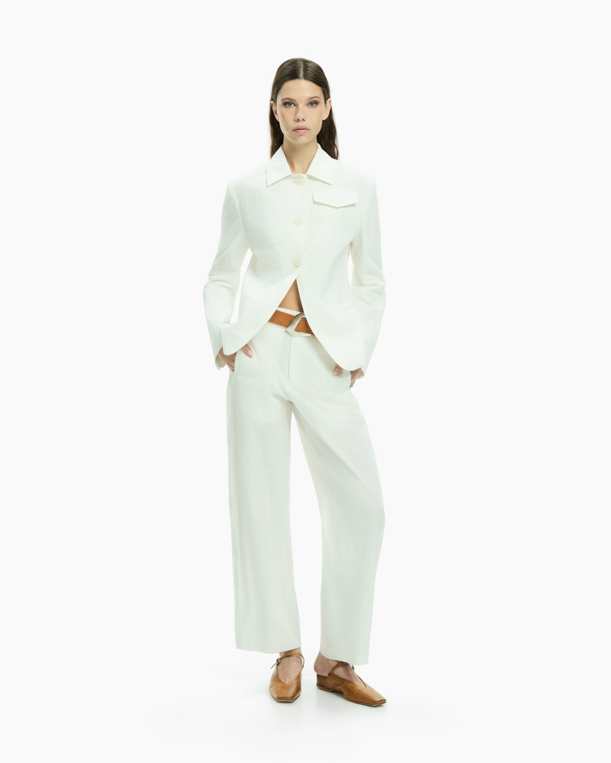 MLO Pantalone a gamba dritta CELESTE