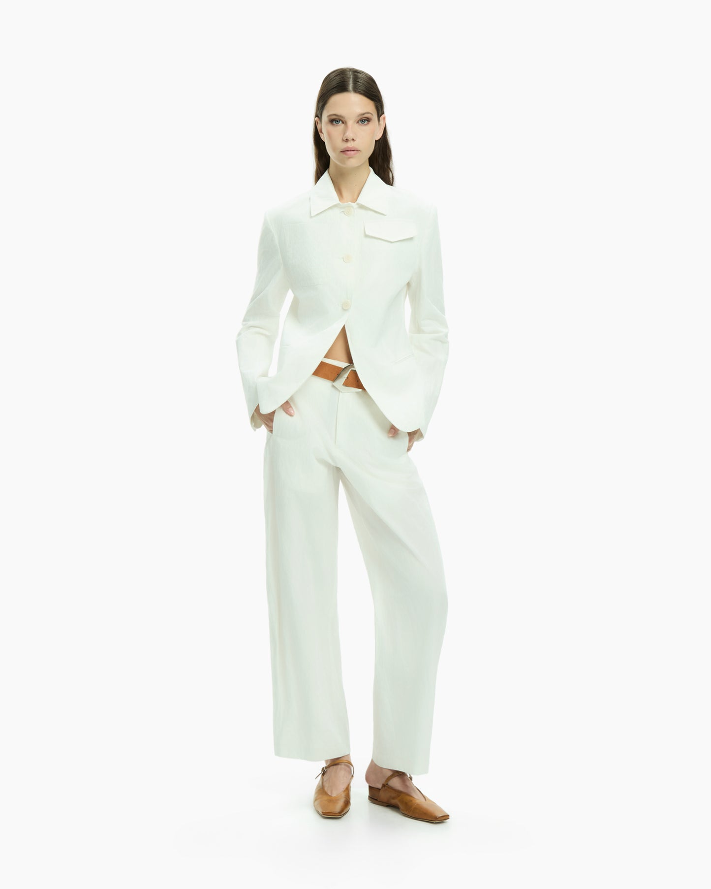 MLO Pantalone a gamba dritta CELESTE