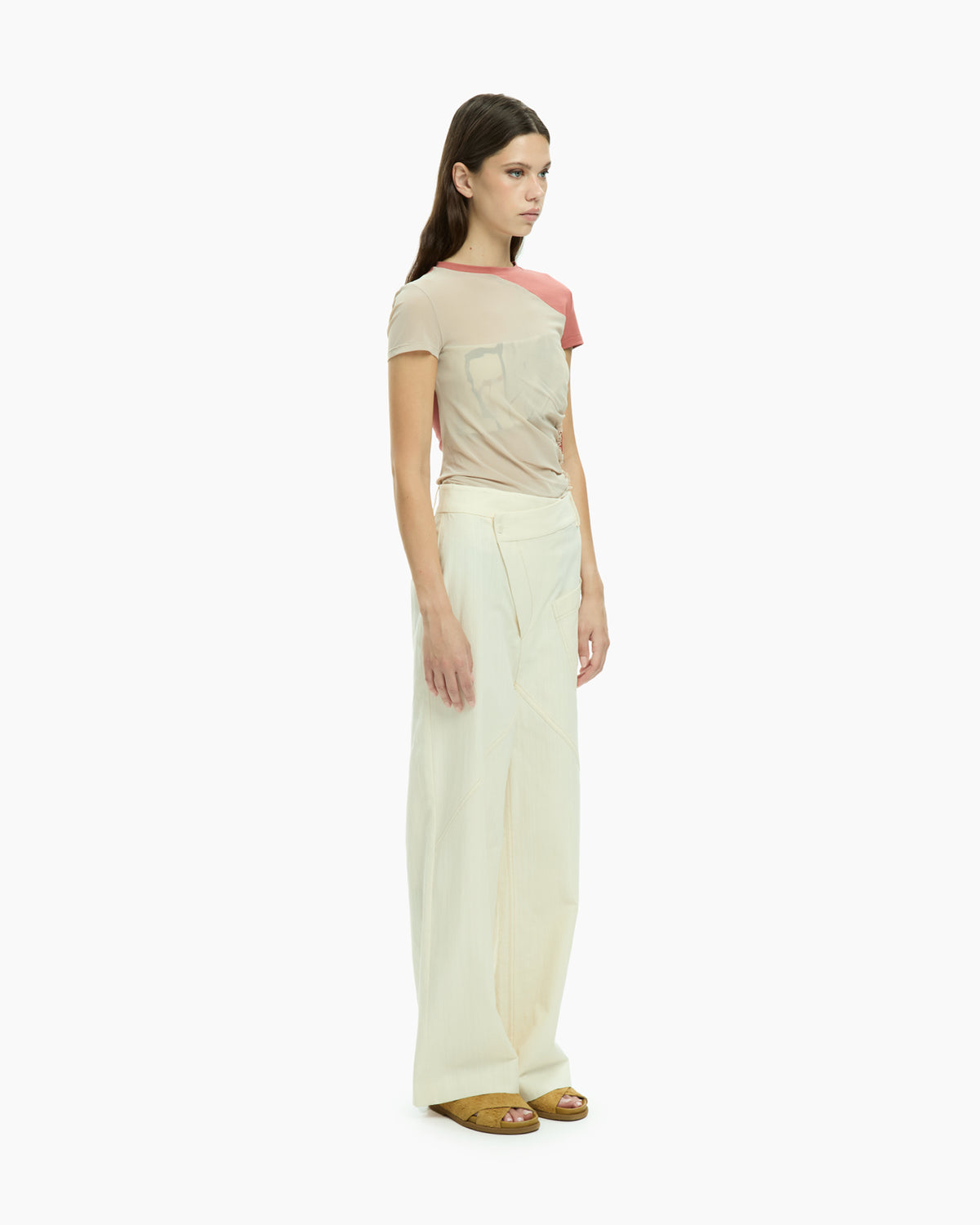 MLO Pantalone con dettagli asimmetrici BIANCO