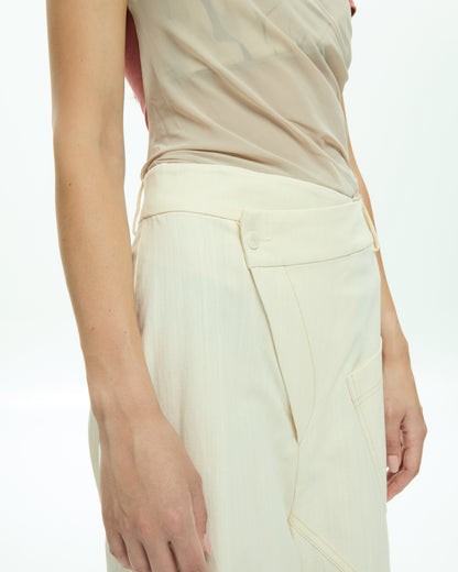 MLO Pantalone con dettagli asimmetrici BIANCO