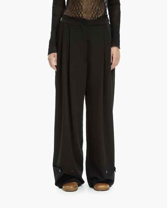 MLO Pantalone con pieghe frontali NERO