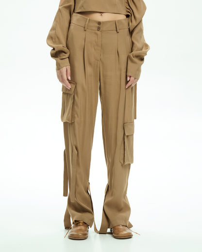 MLO Pantaloni cargo con tasche applicate BEIGE