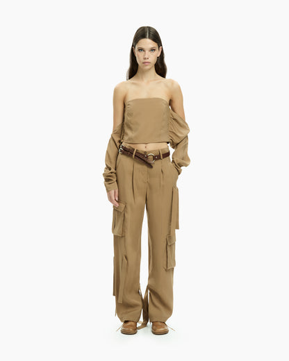 MLO Pantaloni cargo con tasche applicate BEIGE