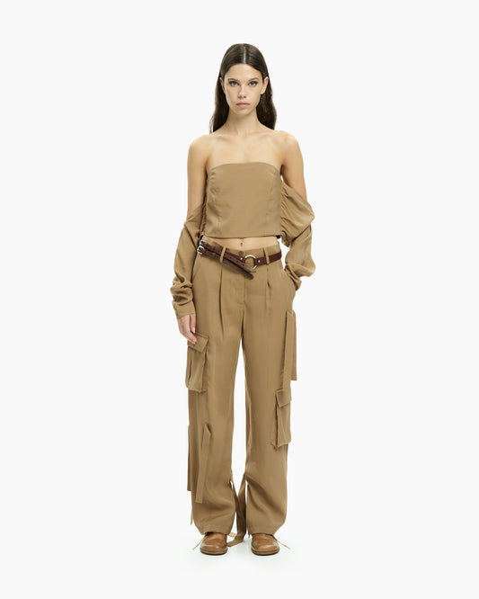 MLO Pantaloni cargo con tasche applicate BEIGE