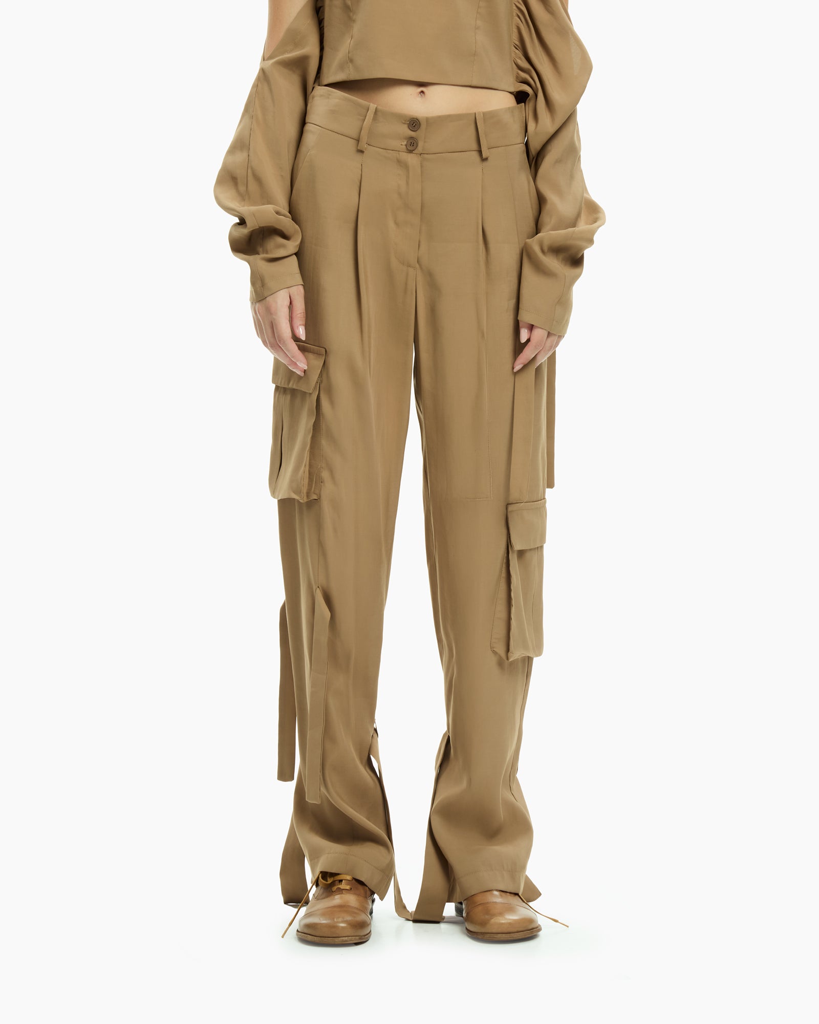 MLO Pantaloni cargo con tasche applicate BEIGE