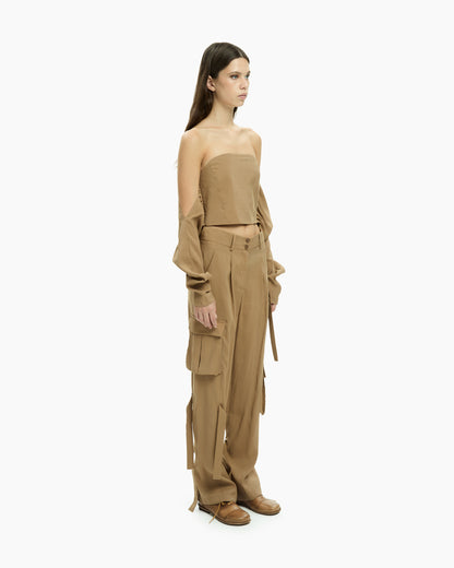 MLO Pantaloni cargo con tasche applicate BEIGE