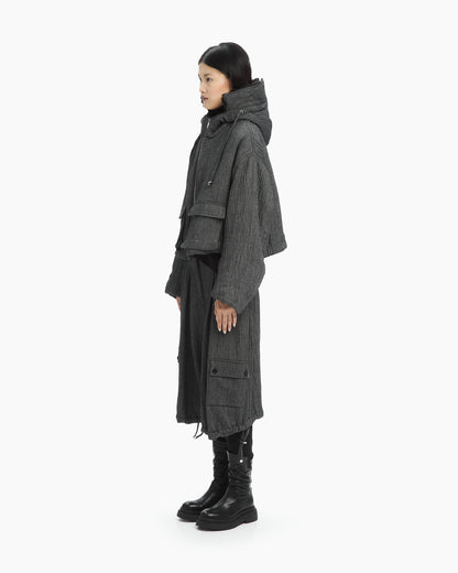 MLO Giacca cropped con cappuccio GRIGIO