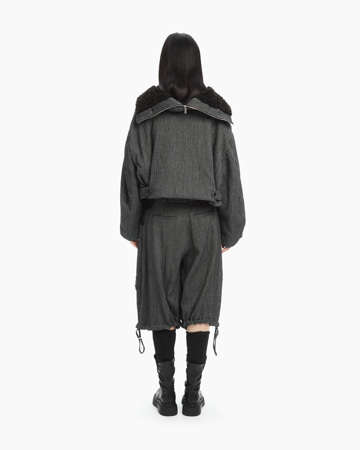 MLO Giacca cropped con cappuccio GRIGIO