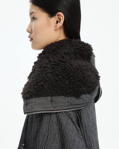 MLO Giacca cropped con cappuccio GRIGIO