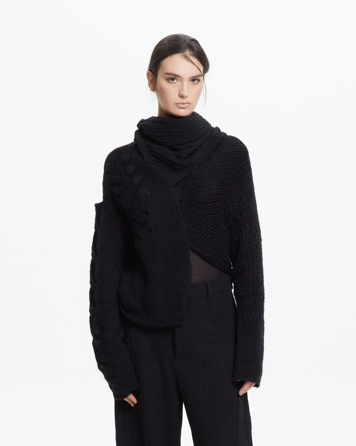 MLO Cardigan in maglia lavorata NERO