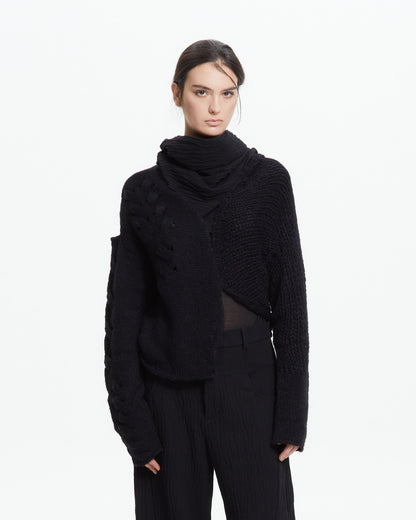 MLO Cardigan in maglia lavorata NERO