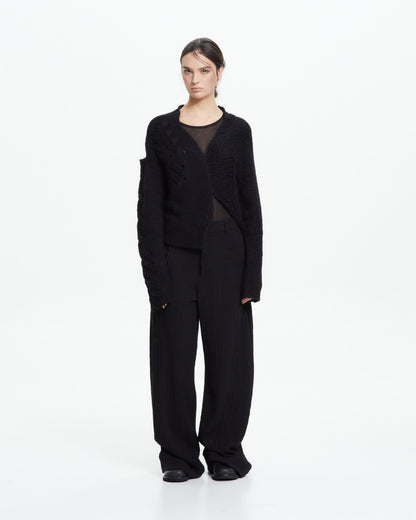 MLO Cardigan in maglia lavorata NERO