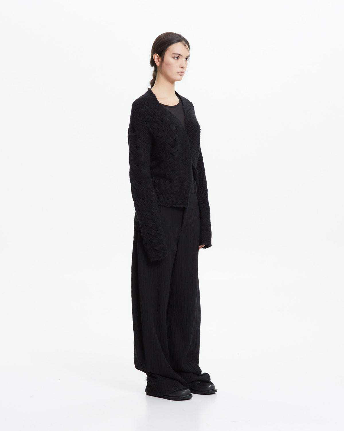 MLO Cardigan in maglia lavorata NERO